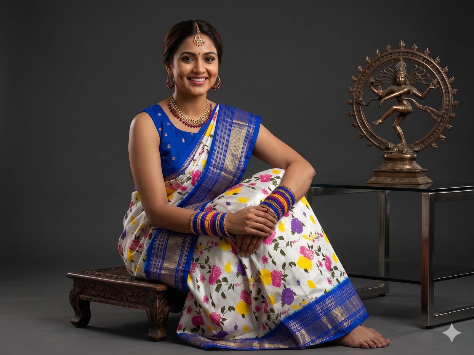 Ikat print saree - PSHLY24-IPRSICTDC-20