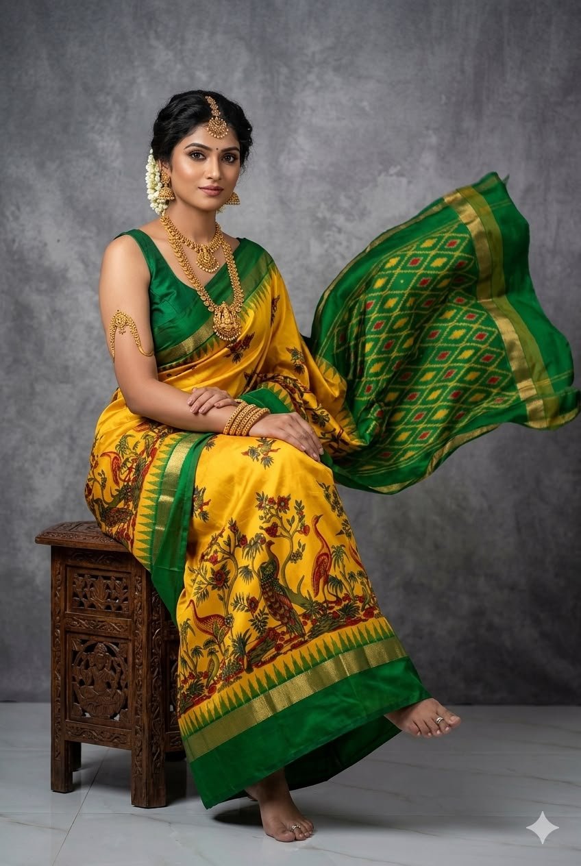 Ikat Print Saree - PUSNG22-IPRSIICDC-24