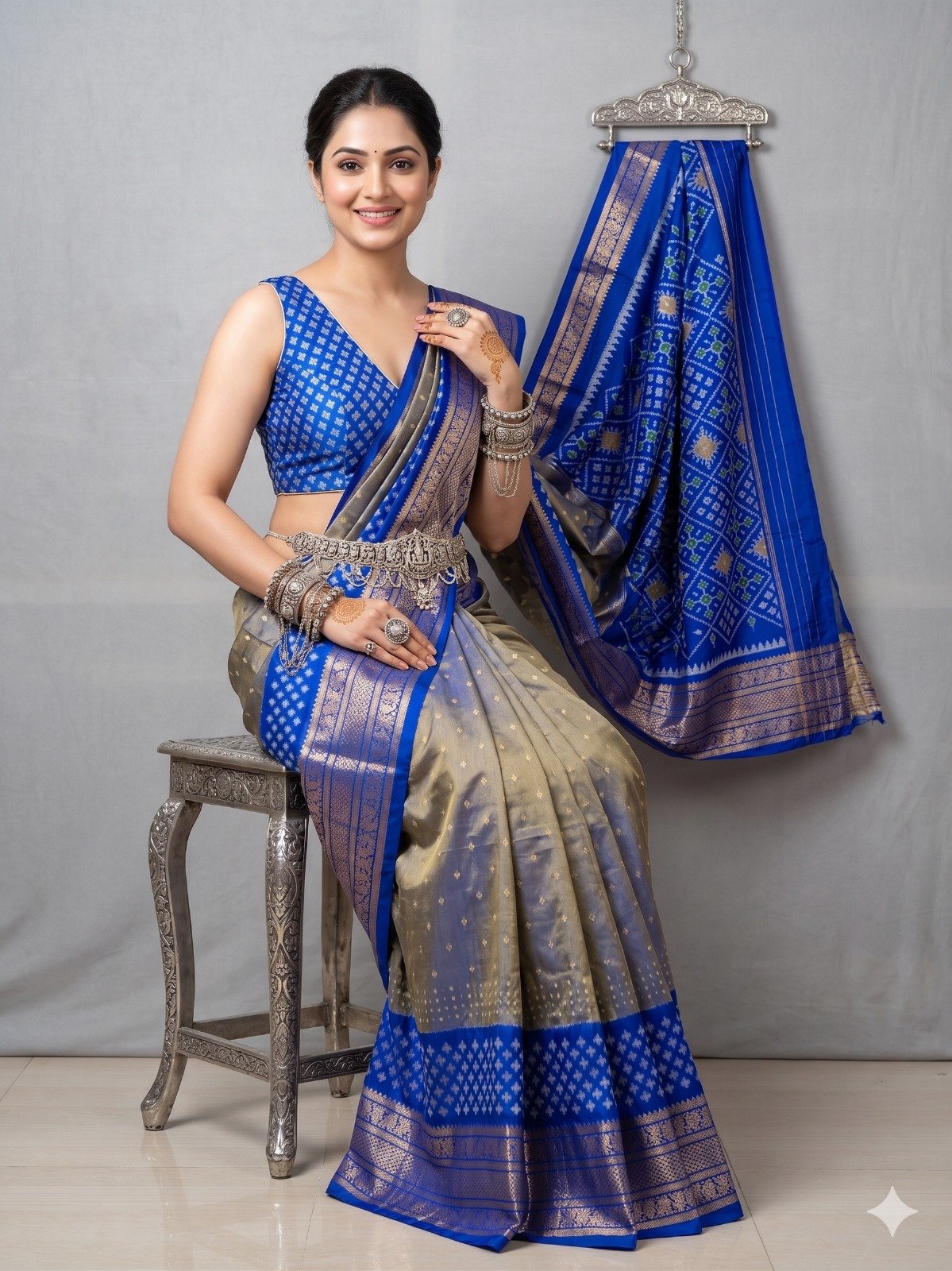 Kanchi border ikat pallu saree - PANHY21-KBIPDNNCD-03