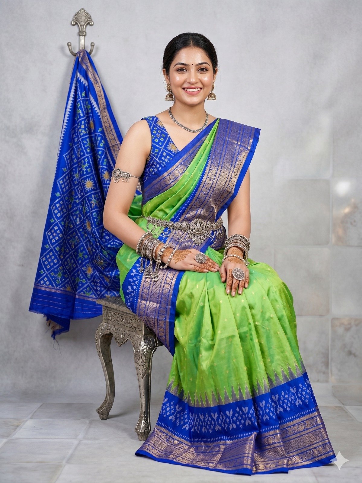 Kanchi border ikat pallu saree - PANHY21-KBIPDNNCD-04