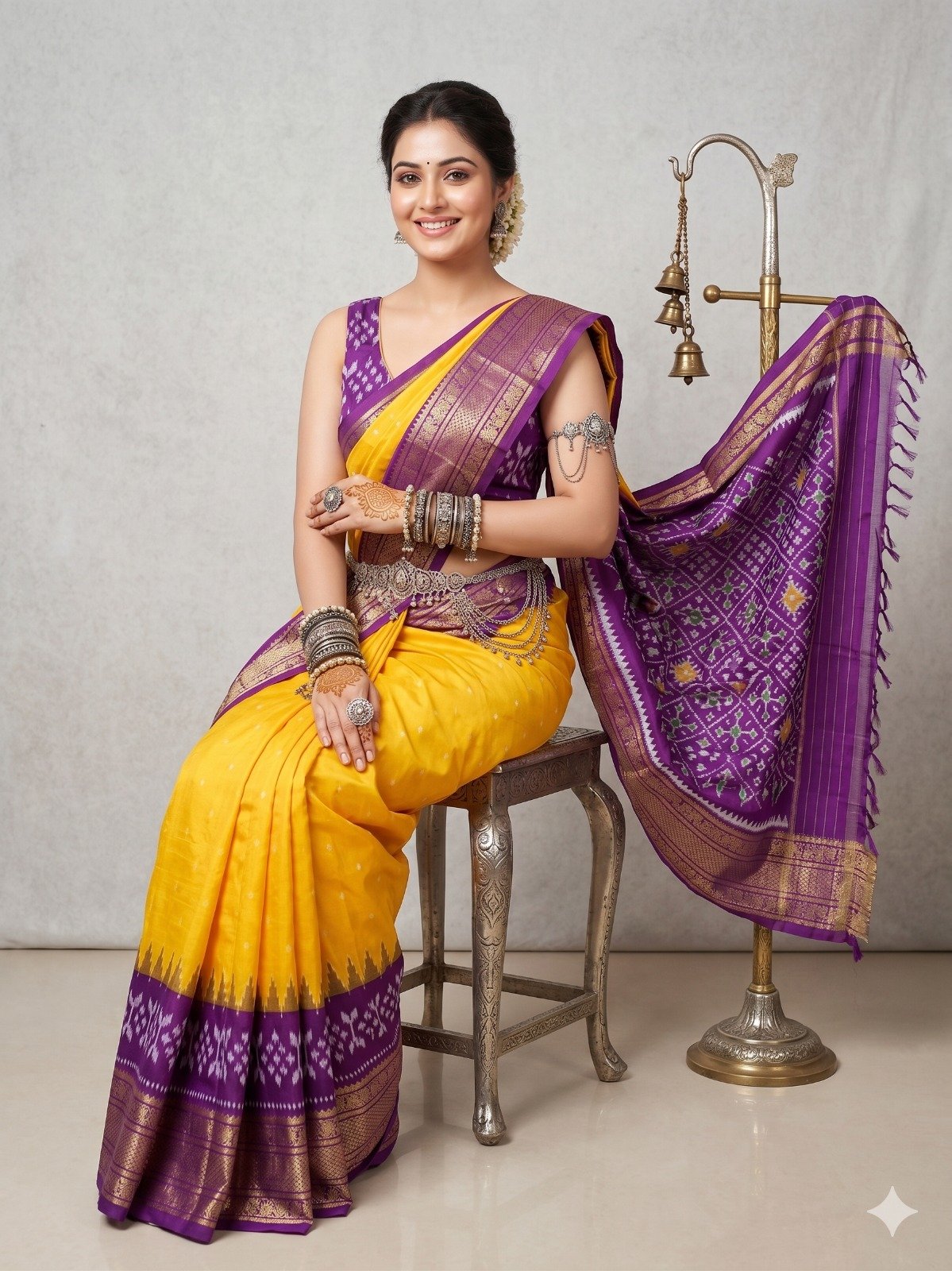 Kanchi border ikat pallu saree - PANHY21-KBIPDNNCD-05