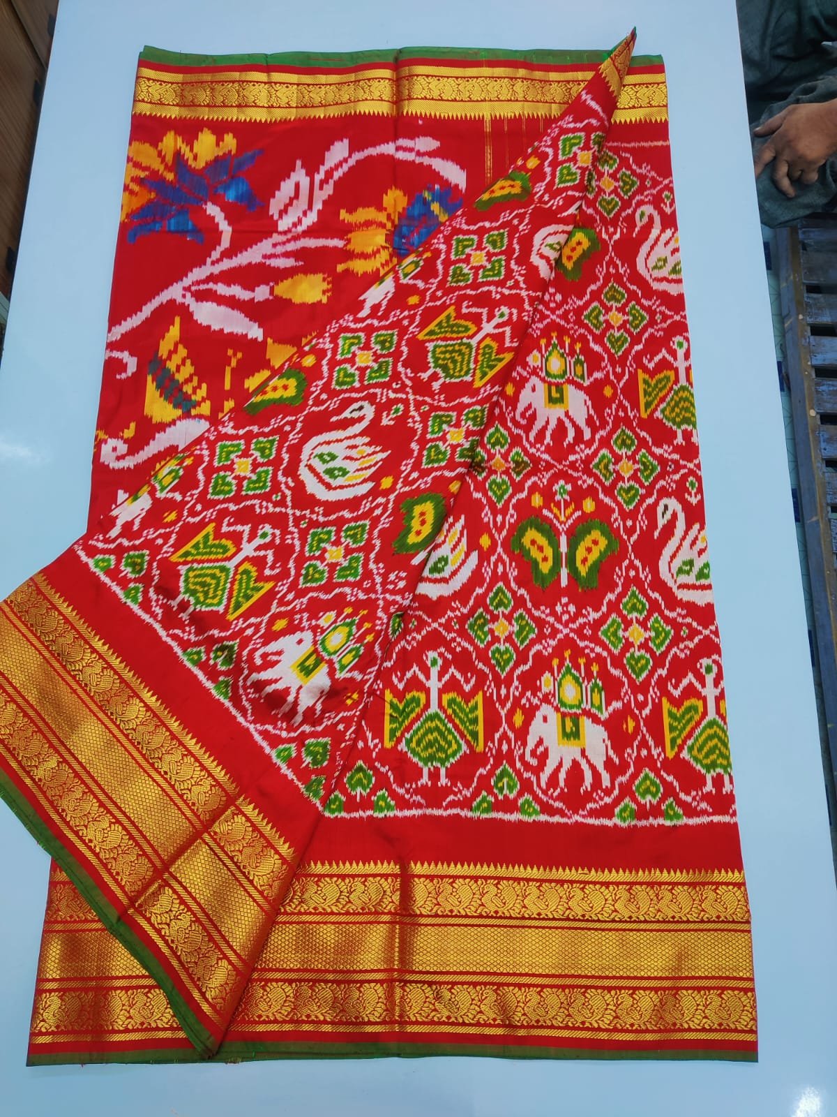 Kanchi border ikat pallu saree - PDLSY06-KBIPIZSDC-03