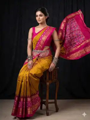 Kanchi border ikat pallu sarees