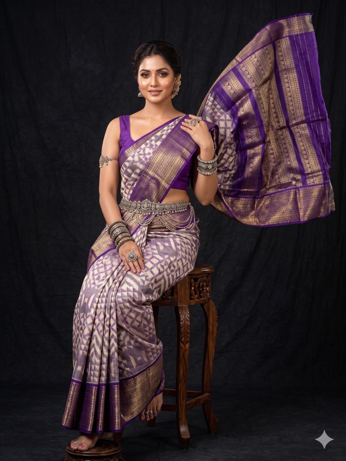 Kanchi Border Ikat - PANHY17-KBRSIFSCD-01