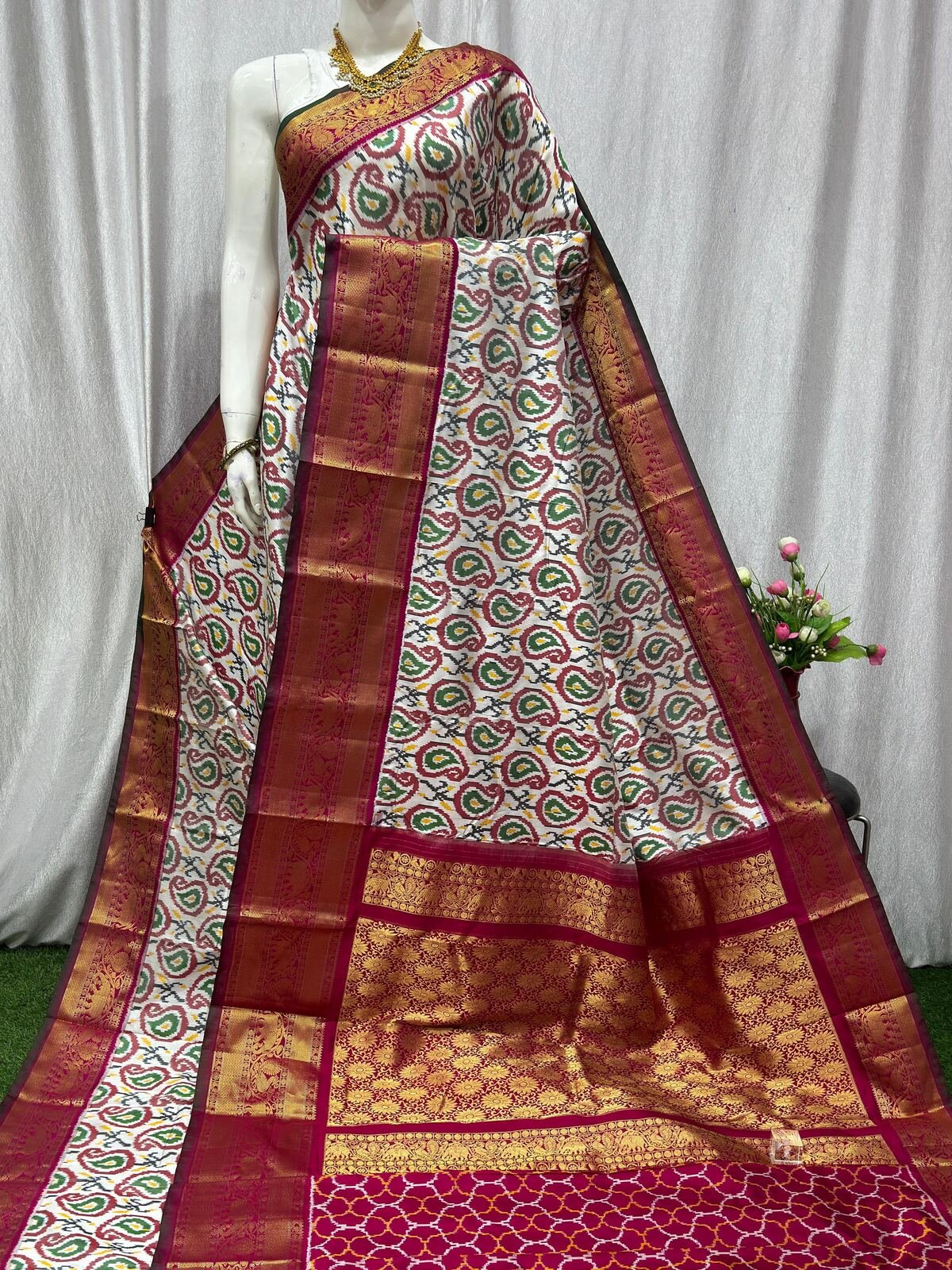Kanchi Border Ikat - PASKG20-KBRPISECD-28