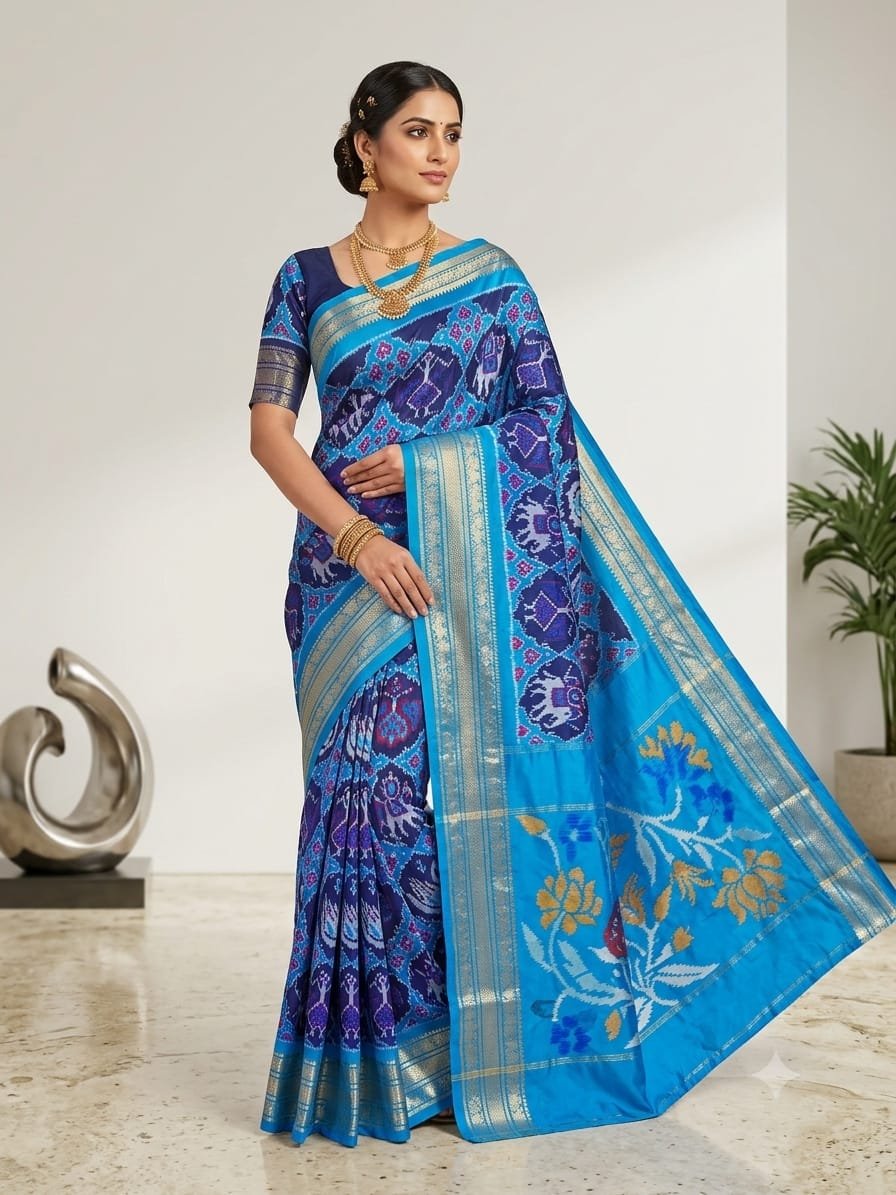 Kanchi Border Ikat - PDLSO04-KBIPIEZDC-08