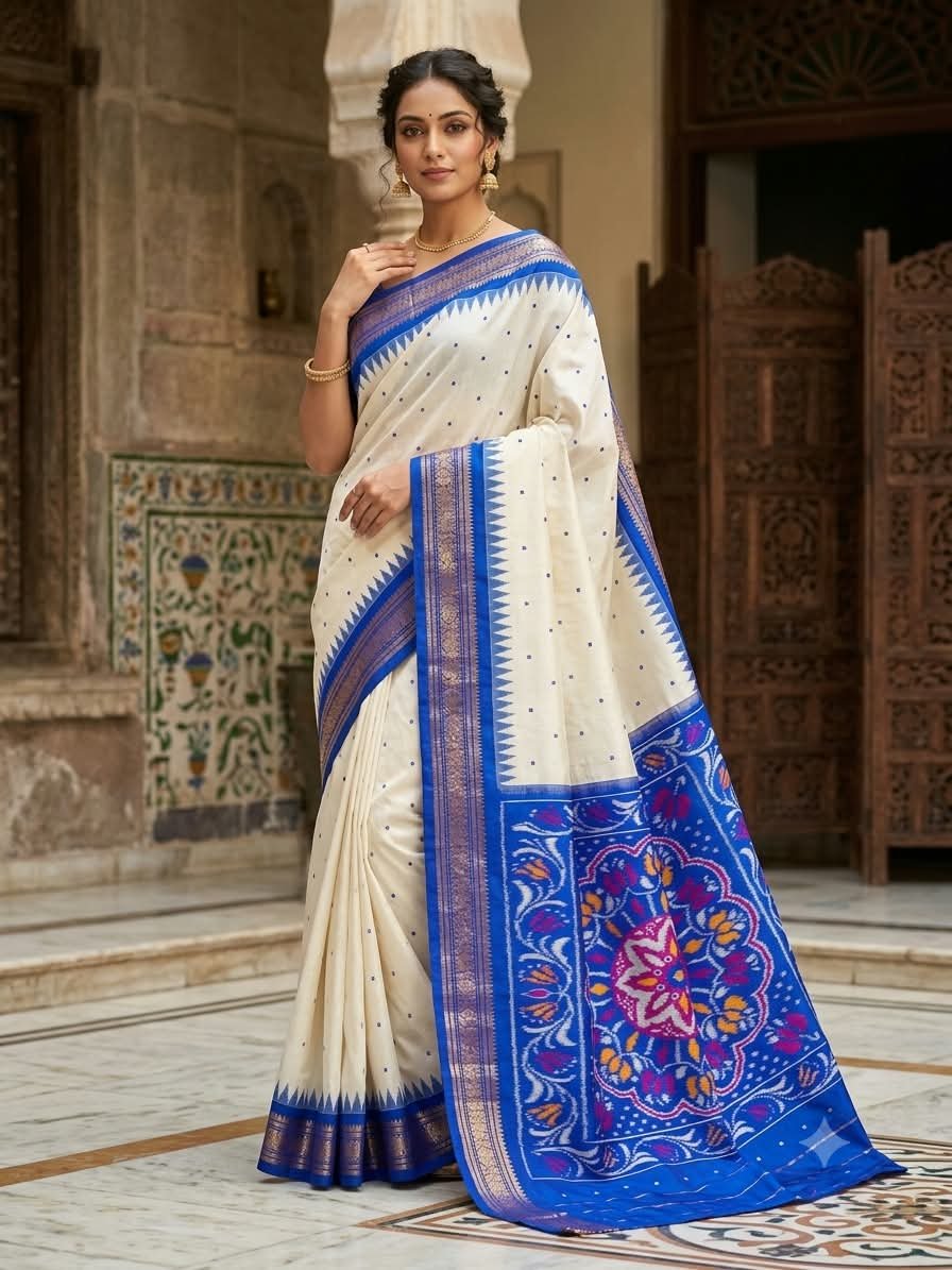 Kanchi Border Ikat - PDLSO04-KBIPIZBDC-02