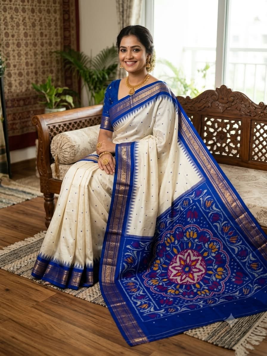 Kanchi Border Ikat - PDLSO12-KBIPIZBCD-02