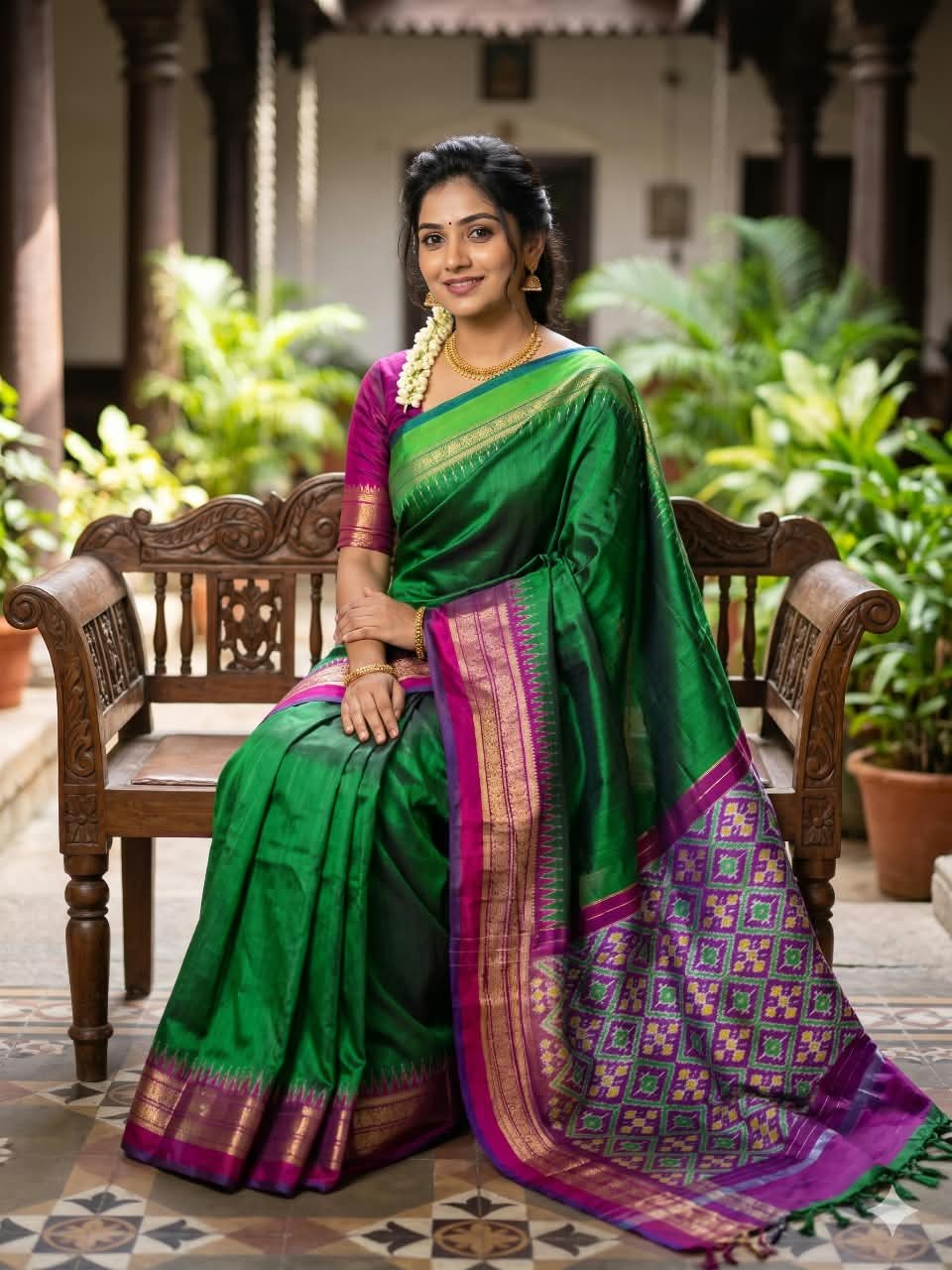 Kanchi Border Ikat - PDLSO26-KBIPICEDC-01