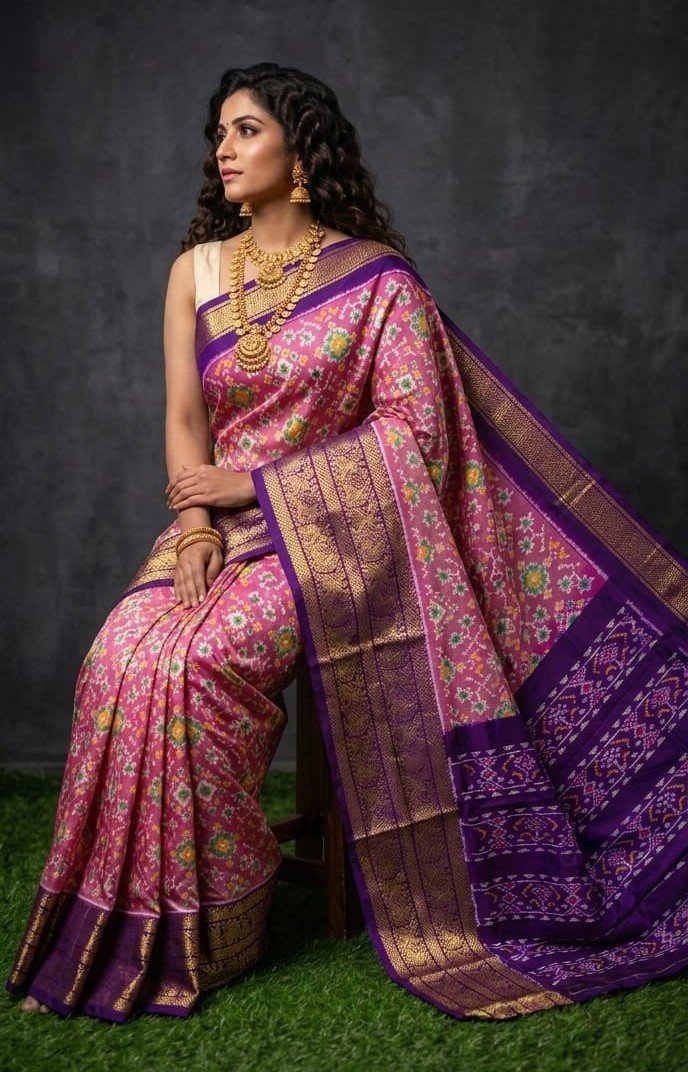 Kanchi Border Ikat - PDLSY23-KBIPIDBDC-13