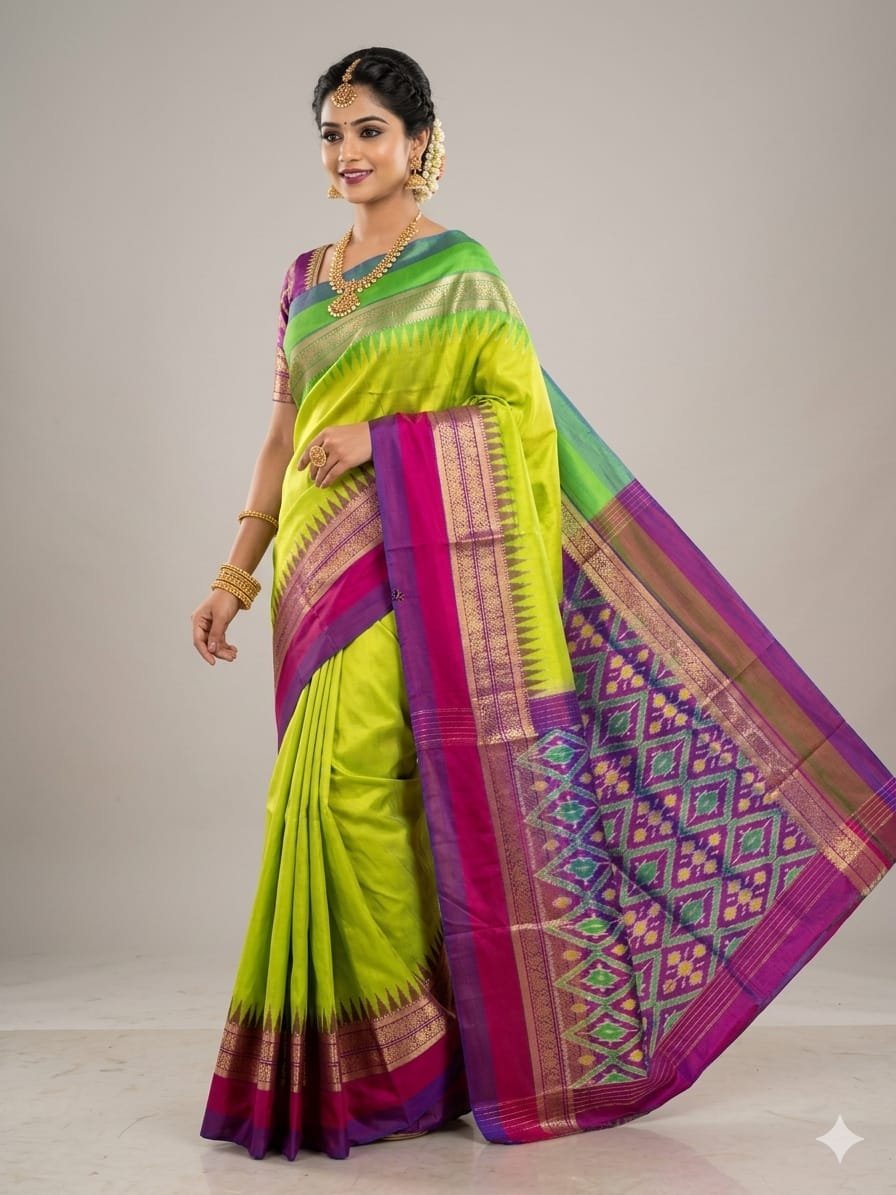Kanchi Border Ikat - PDLSY31-KBIPCBBCD-06