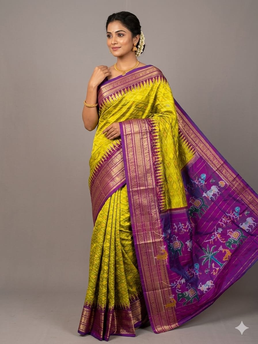 Kanchi Border Ikat - PDLSY31-KBIPCBBCD-07