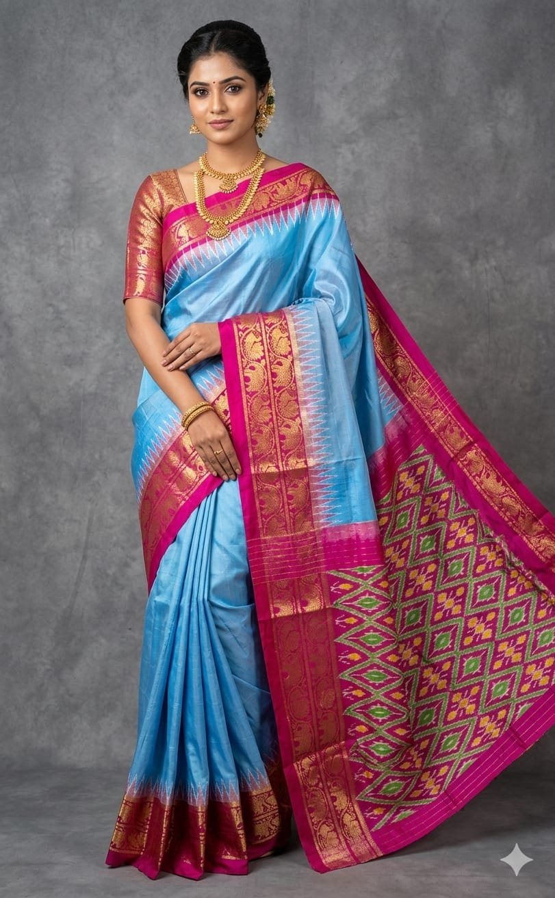 Kanchi Border Ikat - PDLSY31-KBIPCBBCD-09