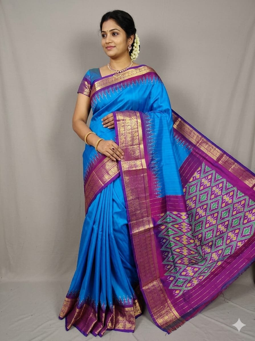 Kanchi Border Ikat - PDLSY31-KBIPCBBCD-11