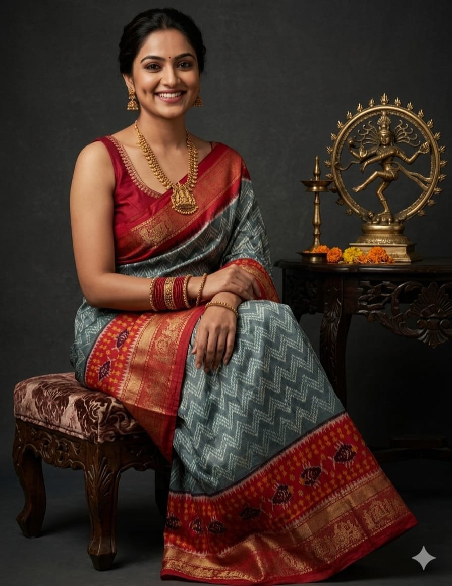 Kanchi Border Ikat - PSHLL20-KBRPIFZCD-05