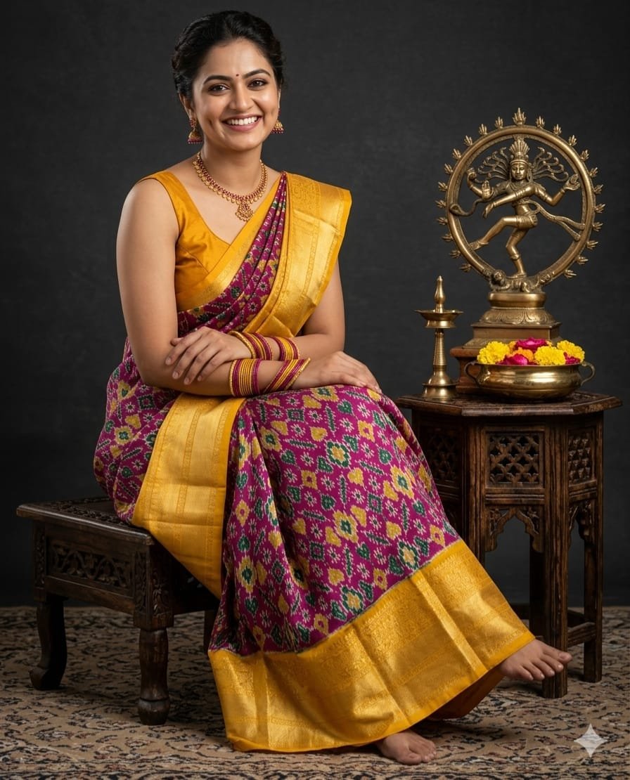 Kanchi Border Ikat - PSHLL20-KBRPIFZCD-06