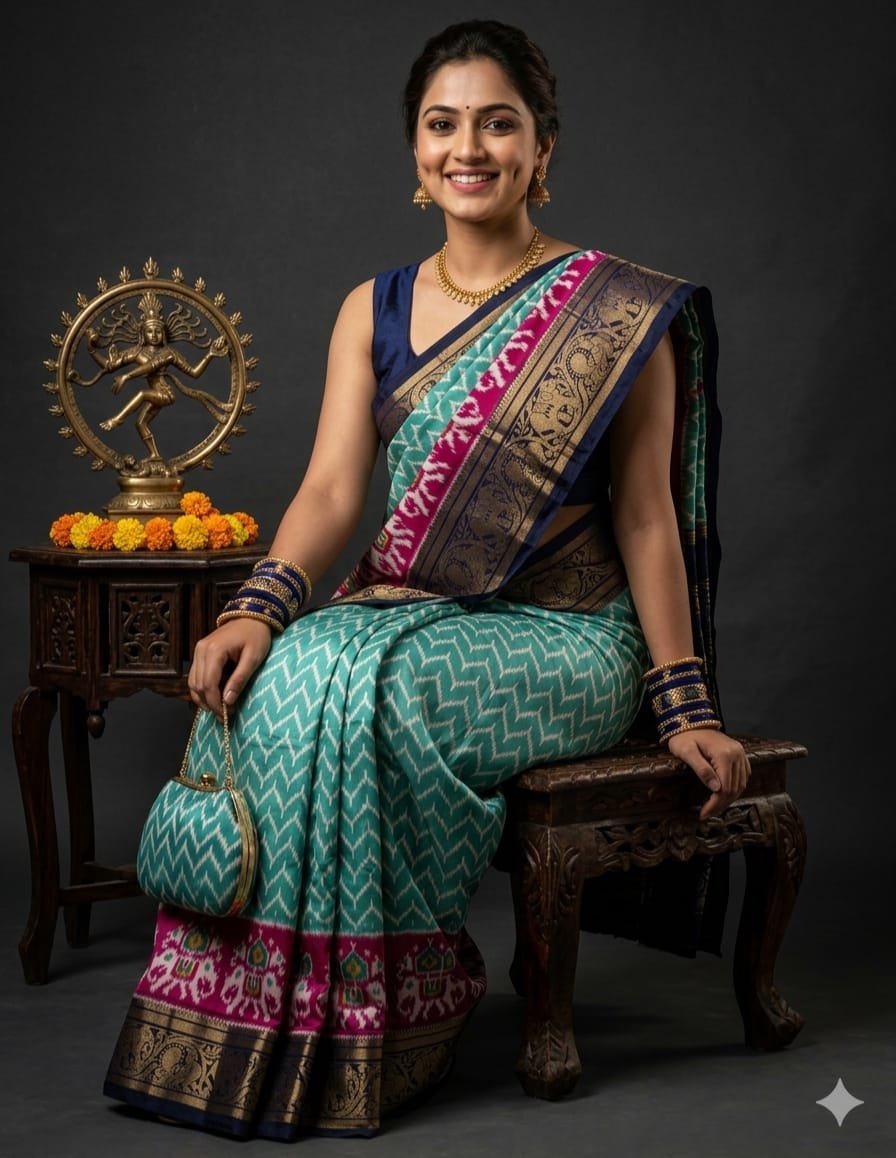 Kanchi Border Ikat - PSHLL20-KBRPIFZCD-07