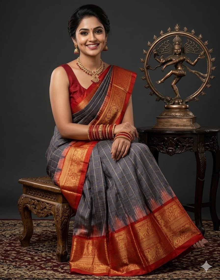 Kanchi Border Ikat - PSHLL20-KBRPIFZCD-12
