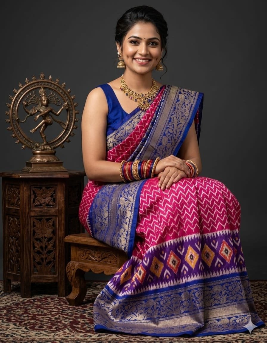 Kanchi Border Ikat - PSHLL20-KBRPIFZCD-15