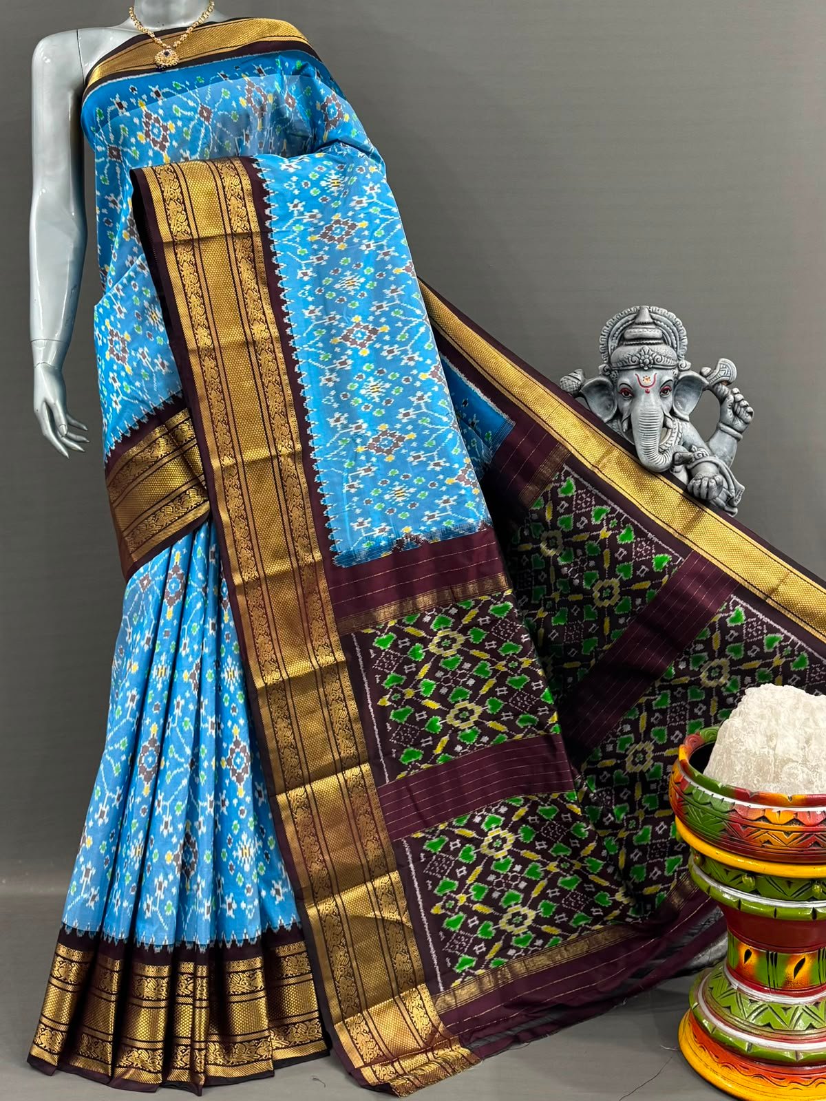 Kanchi Border Ikat - PSNTL17-KBIPIIDCD-03