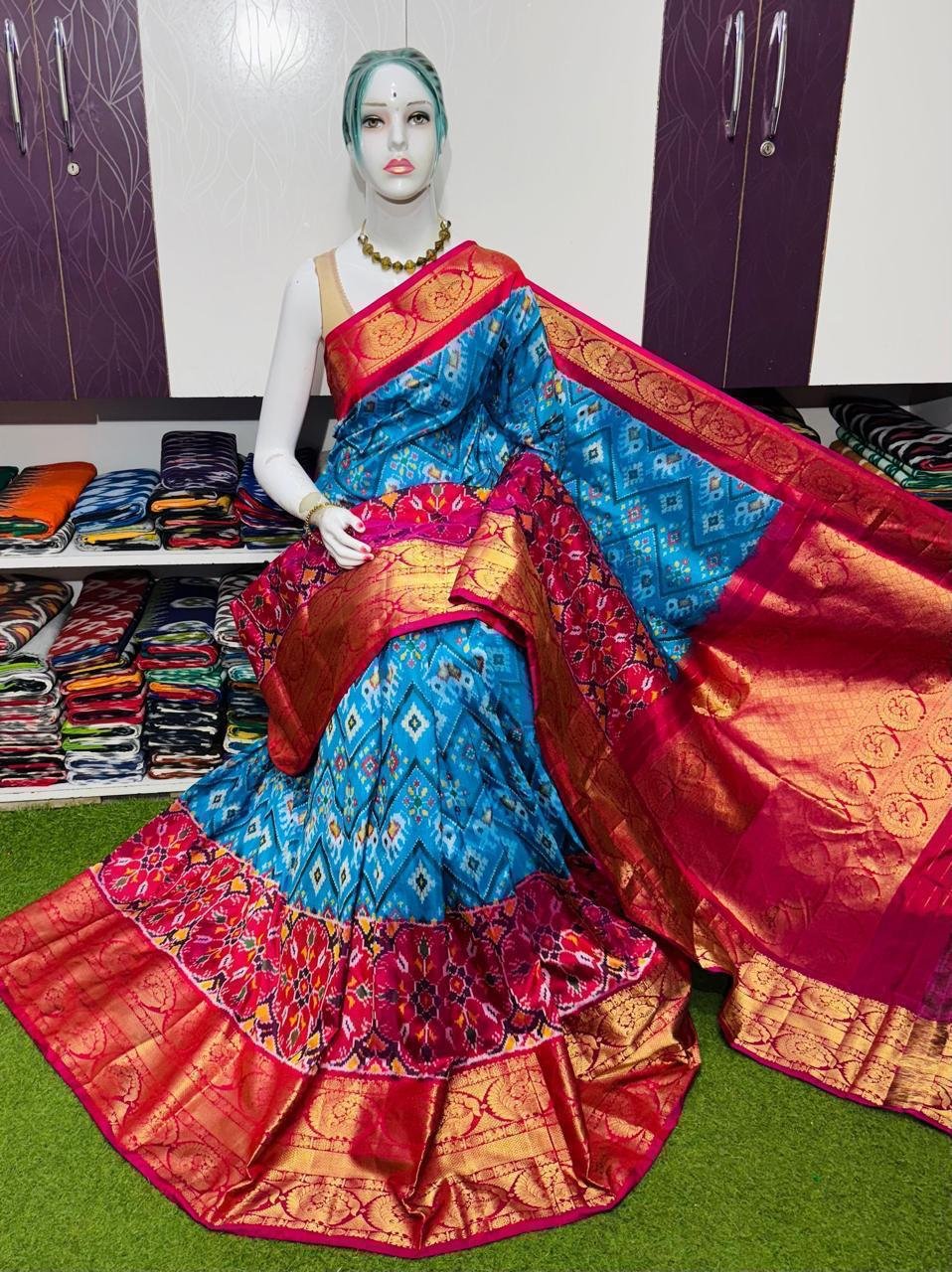 Kanchi Border Ikat - PSRGL16-KBRPIFBCD-02