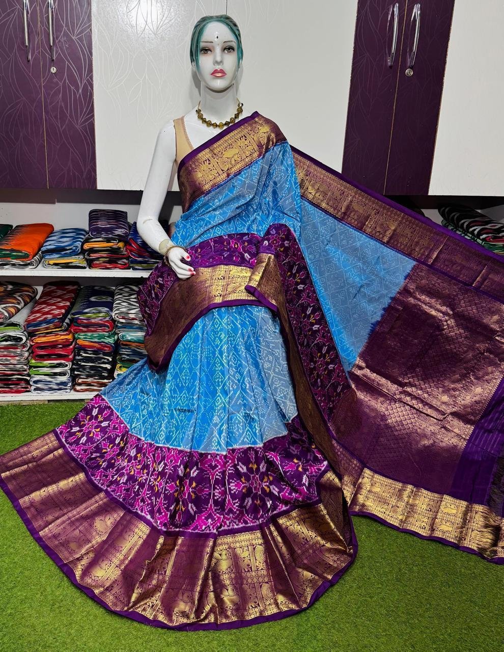 Kanchi Border Ikat - PSRGL16-KBRPIFBCD-04