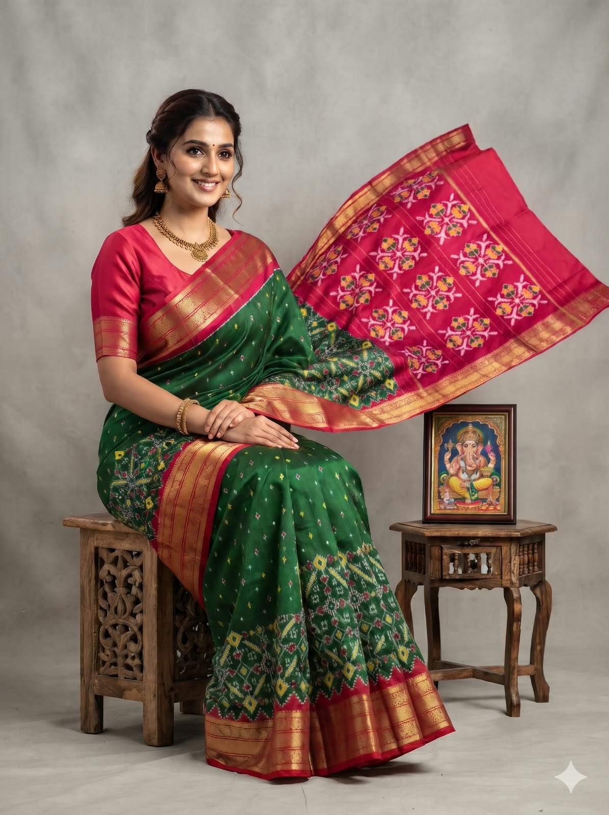 Kanchi Border Ikat - PSSIO28-KBIPIZFCC-02