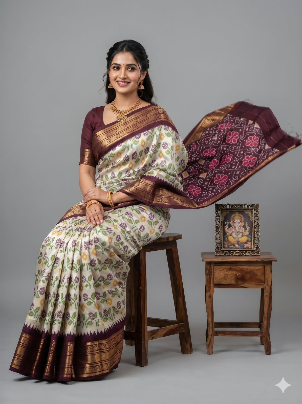 Kanchi Border Ikat - PSSIO28-KBIPIZFCC-04