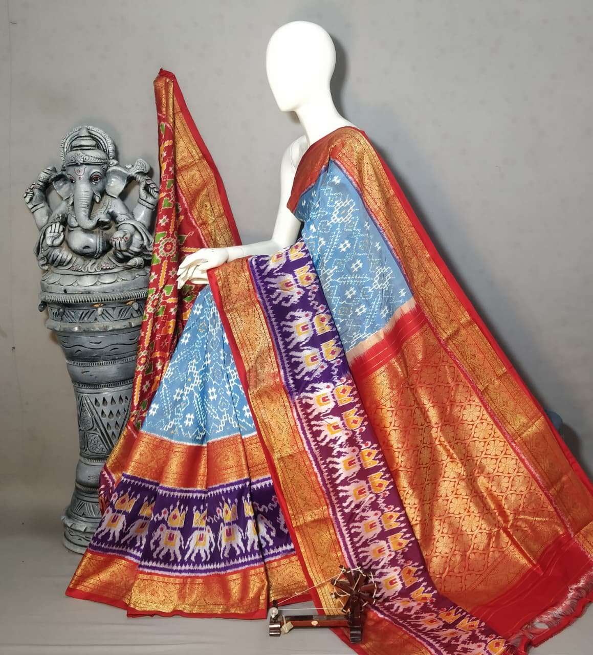 Kanchi Border Ikat - PSSIS28-KBRPISSDC-04