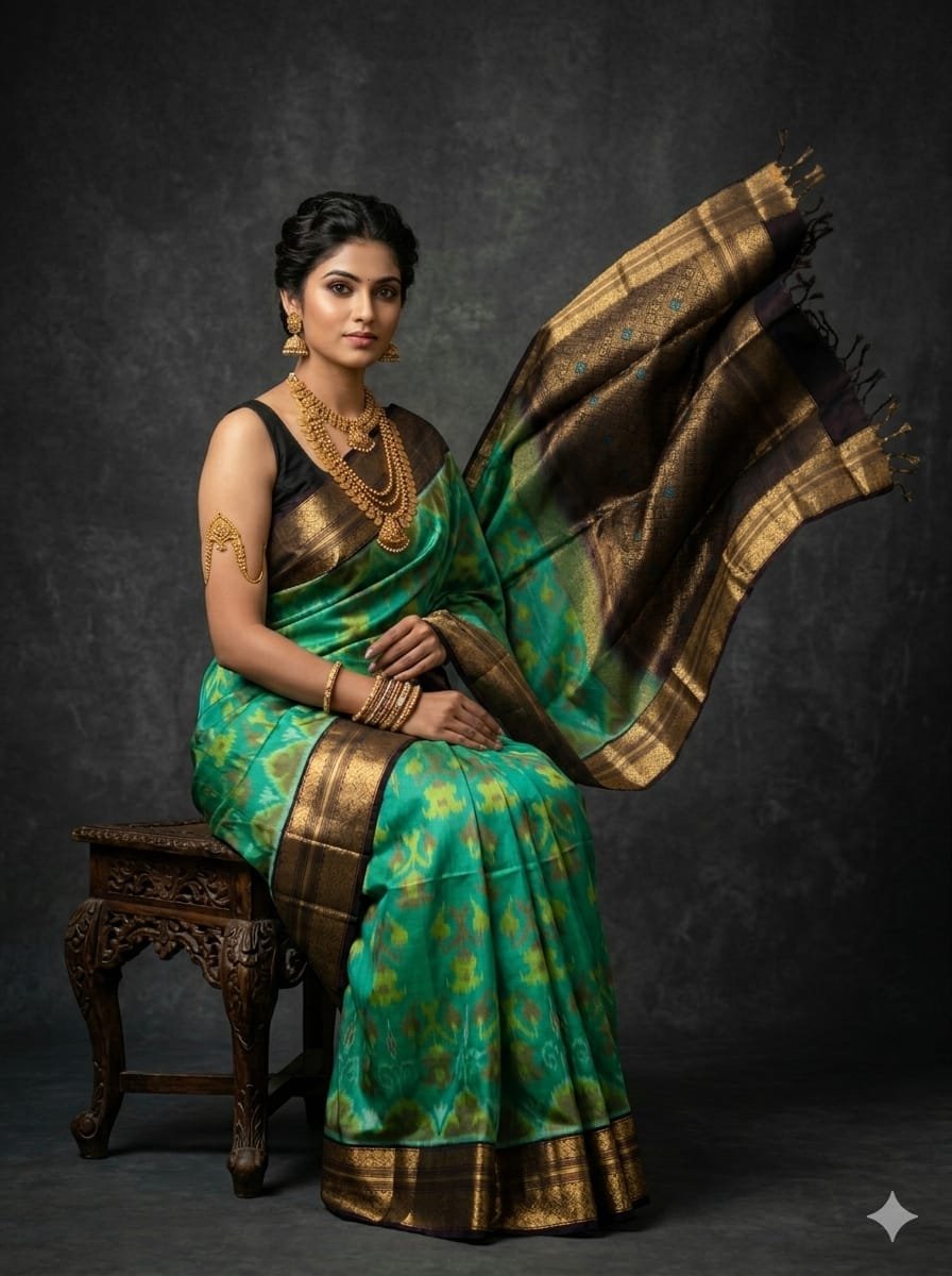 Kanchi Border Ikat - PSTHL25-KBRPICDCD-15