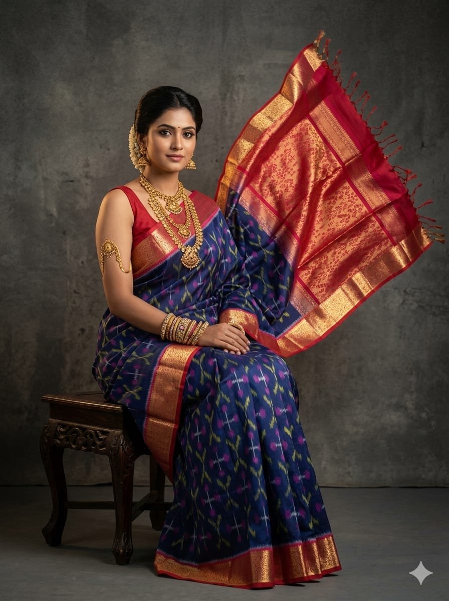 Kanchi Border Ikat - PSTHL25-KBRPICDCD-20