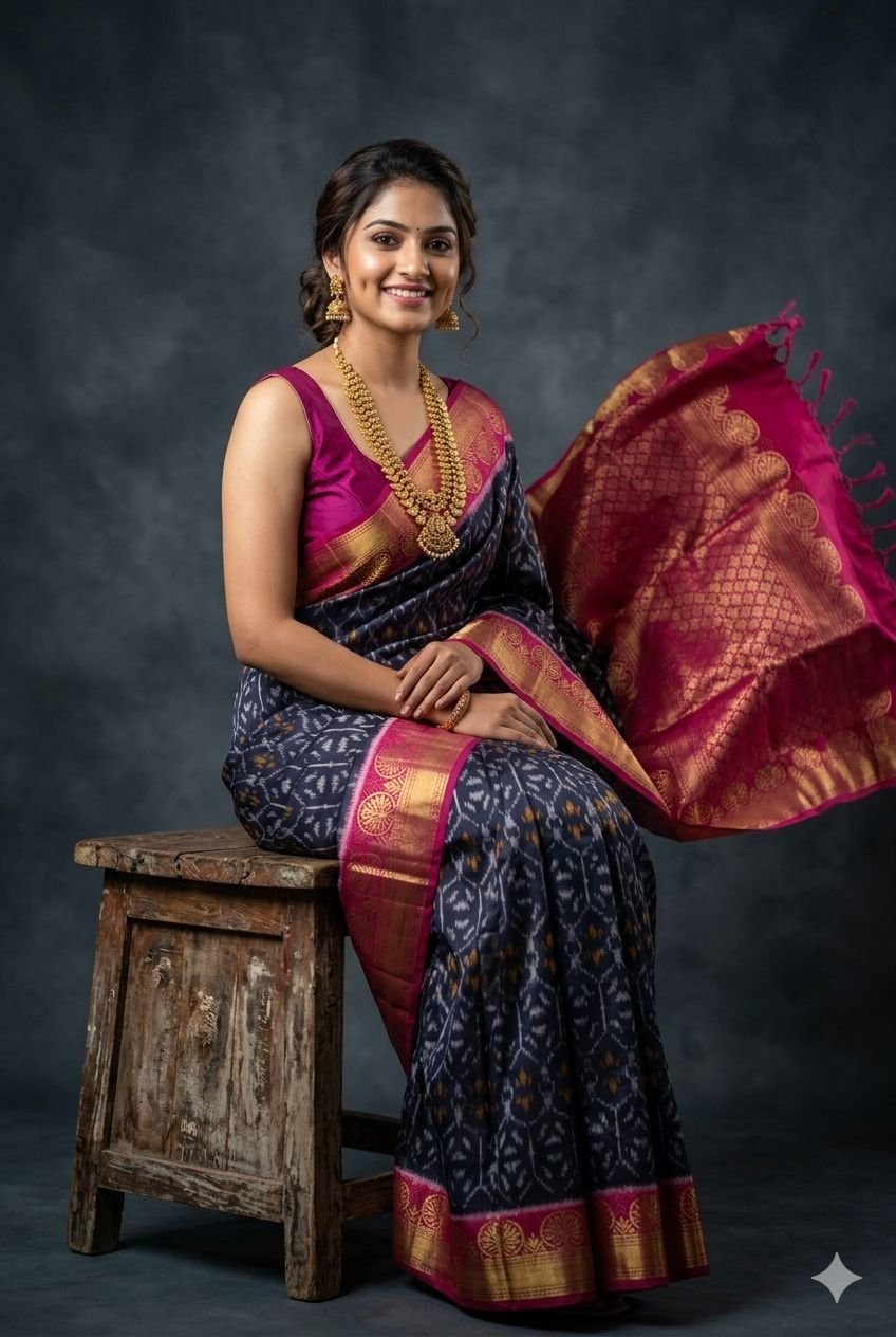 Kanchi Border Ikat - PUSNN27-KBRPCNSCD-27