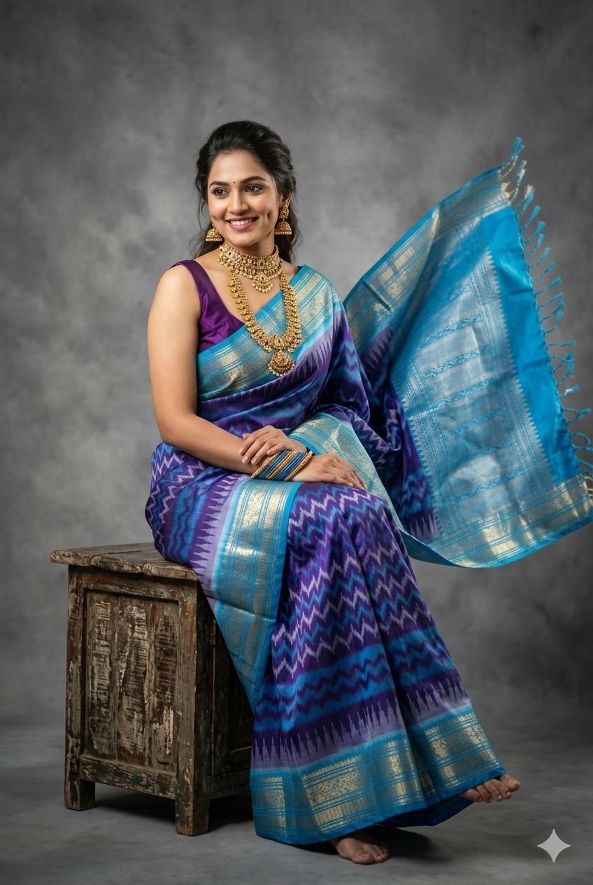 Kanchi Border Ikat - PUSNN27-KBRPCNSCD-29