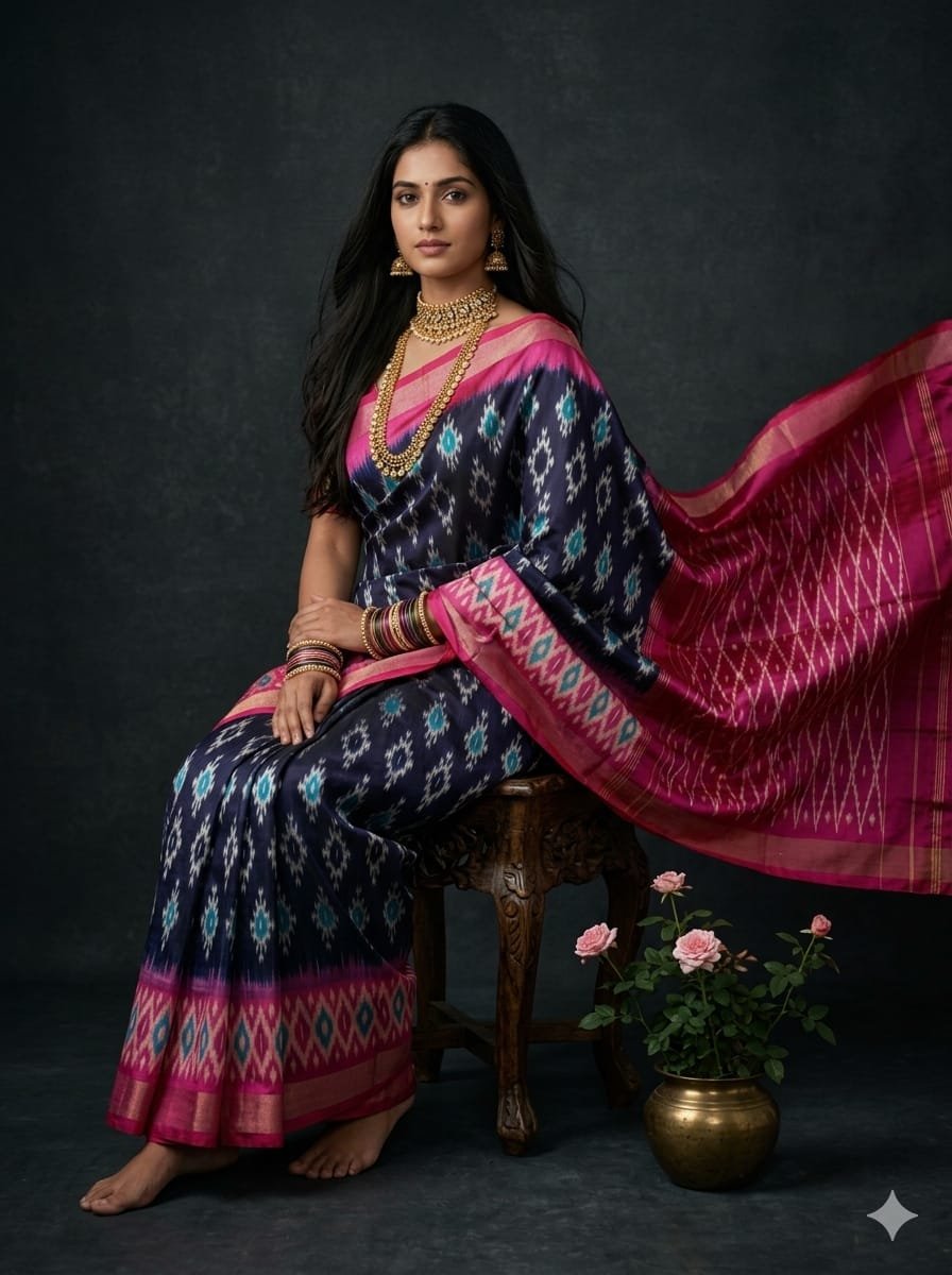 Lightweight Ikat Silk - PGMRN26-LSWBDTDCD-13