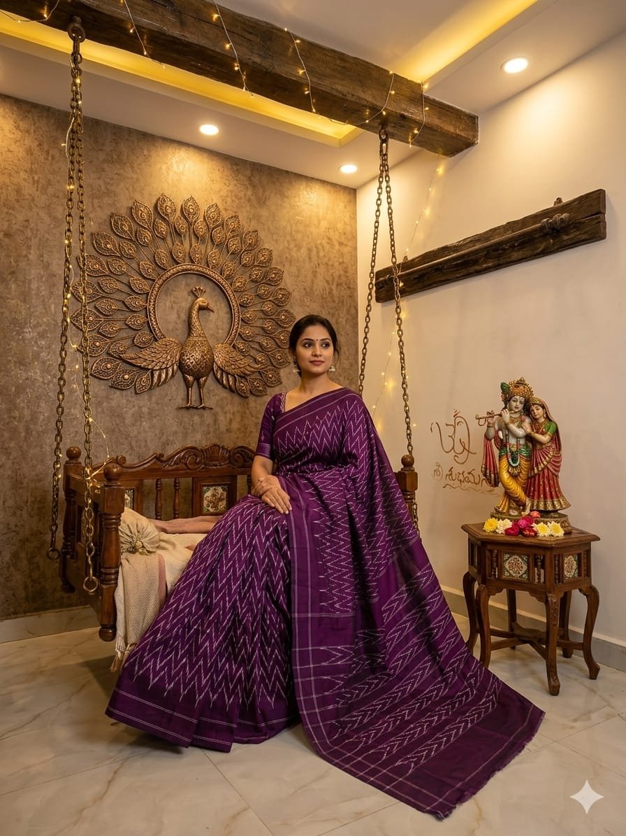 Light Weight Silk Saree - PRKSY24-ILWSDTCDC-01