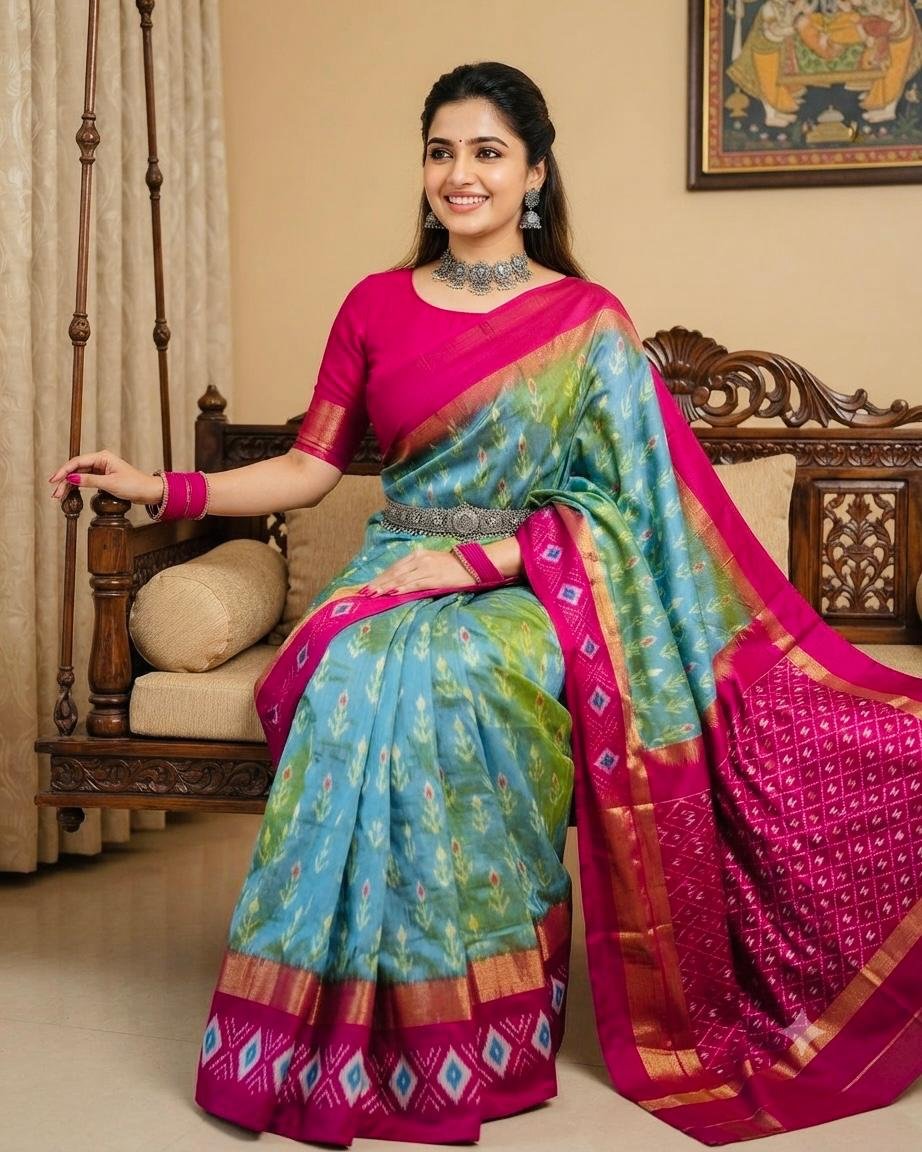Lightweight Ikat Silk - PSRGG01-LSWBCTDCC-04
