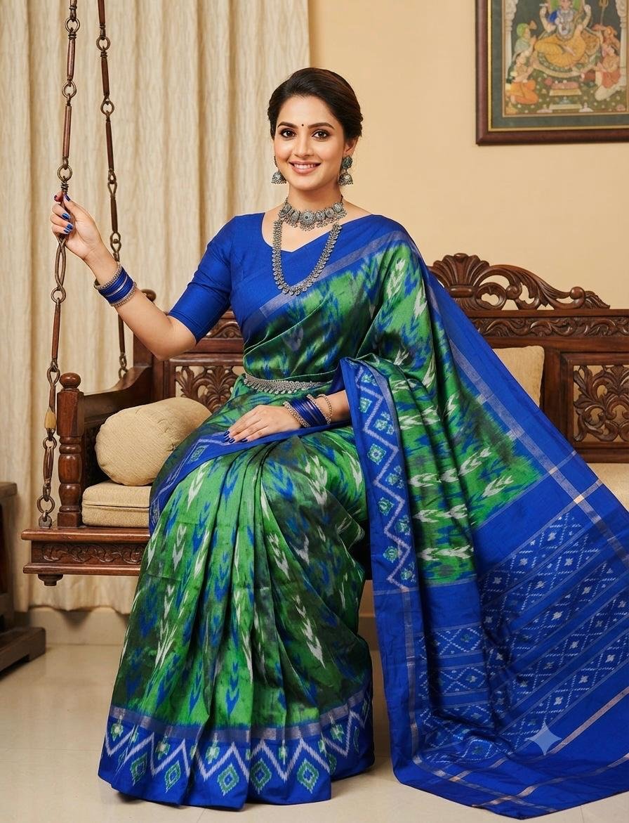 Lightweight Ikat Silk - PSRGG01-LSWBCTDCC-05
