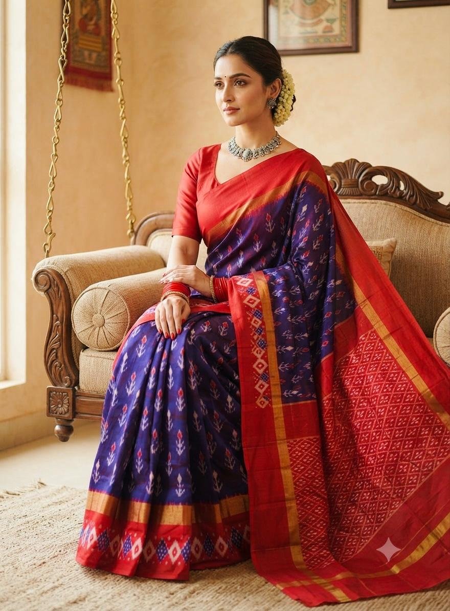 Lightweight Ikat Silk - PSRGG05-LSWBCTDCC-07
