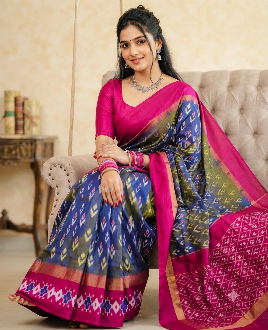 Lightweight Ikat Silk - PSRGG05-LSWBCTDCC-08