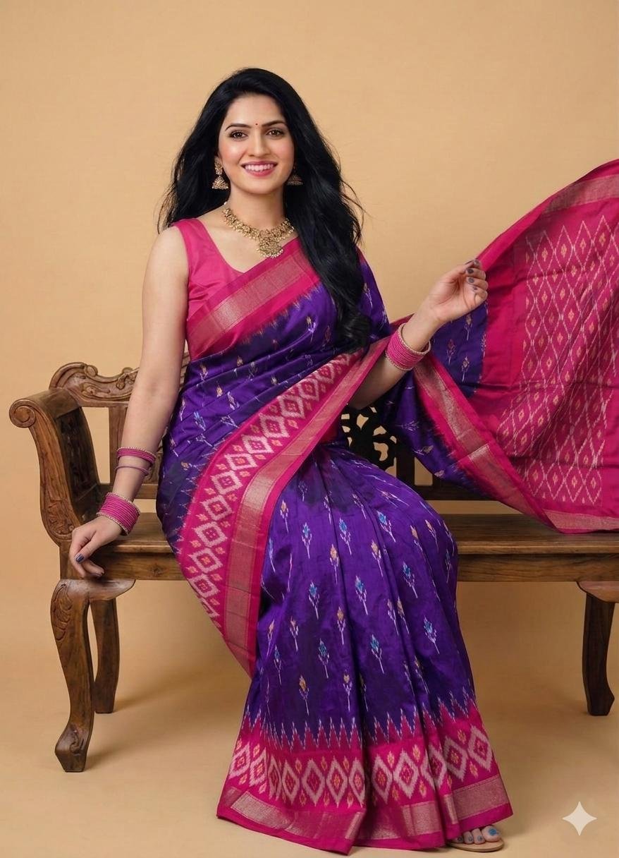 Lightweight Ikat Silk - PSRGG11-LSWBCTDCC-07