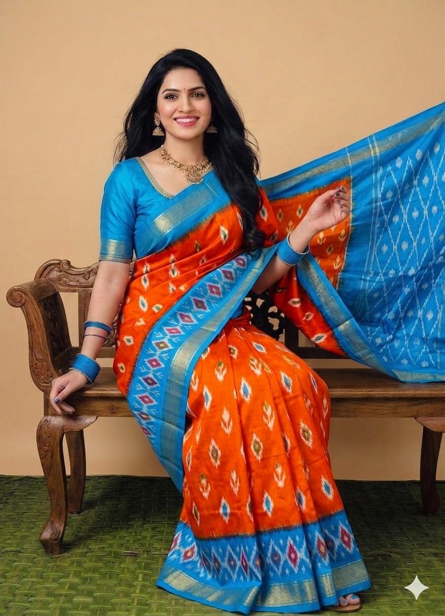 Lightweight Ikat Silk - PSRGL14-LSWBCTDCC-07