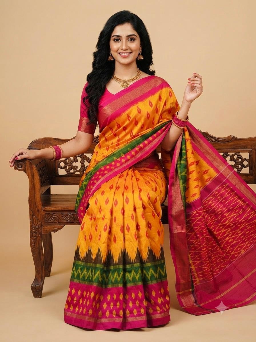Lightweight Ikat Silk - PSRGL14-LSWBCTDCC-23