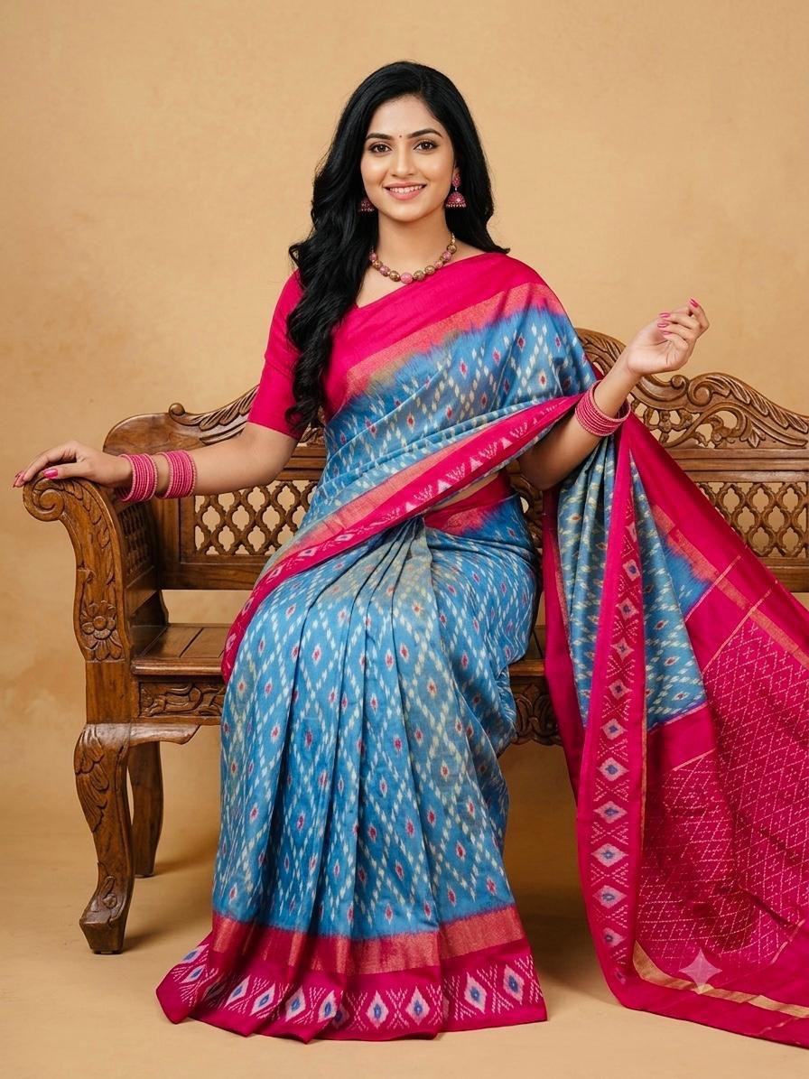 Lightweight Ikat Silk - PSRGL17-LSWBCTDCC-07