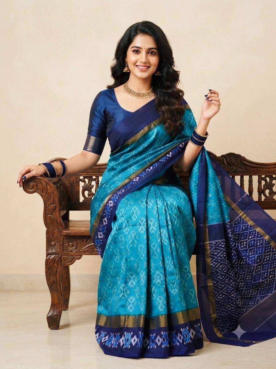 Lightweight Ikat Silk - PSRGL17-LSWBCTDCC-08
