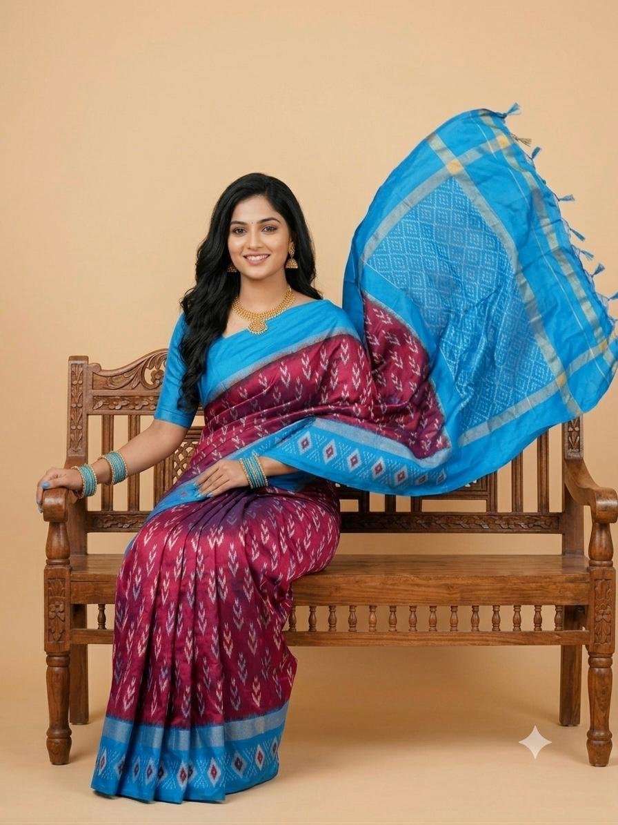 Lightweight Ikat Silk - PSRGL17-LSWBCTDCC-43