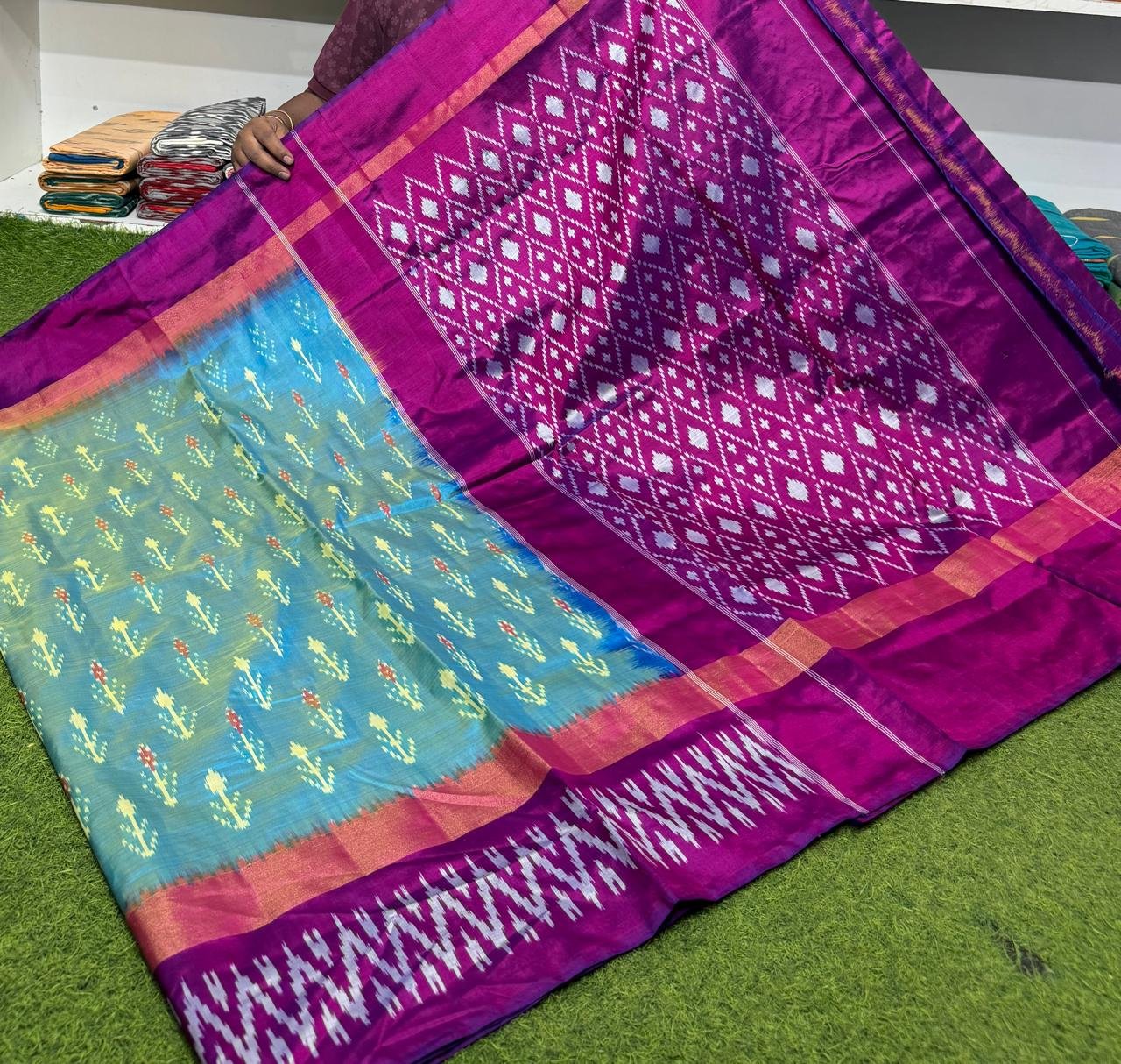 Lightweight Ikat Silk - PSRGO01-LSWBDTZCD-14