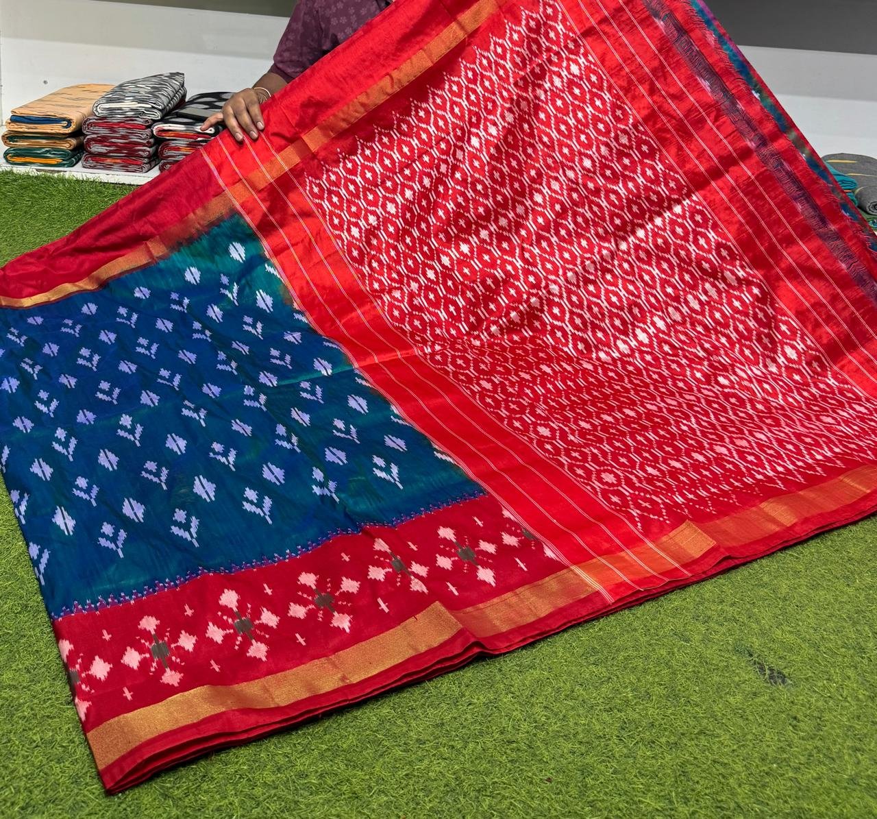 Lightweight Ikat Silk - PSRGO01-LSWBDTZCD-17