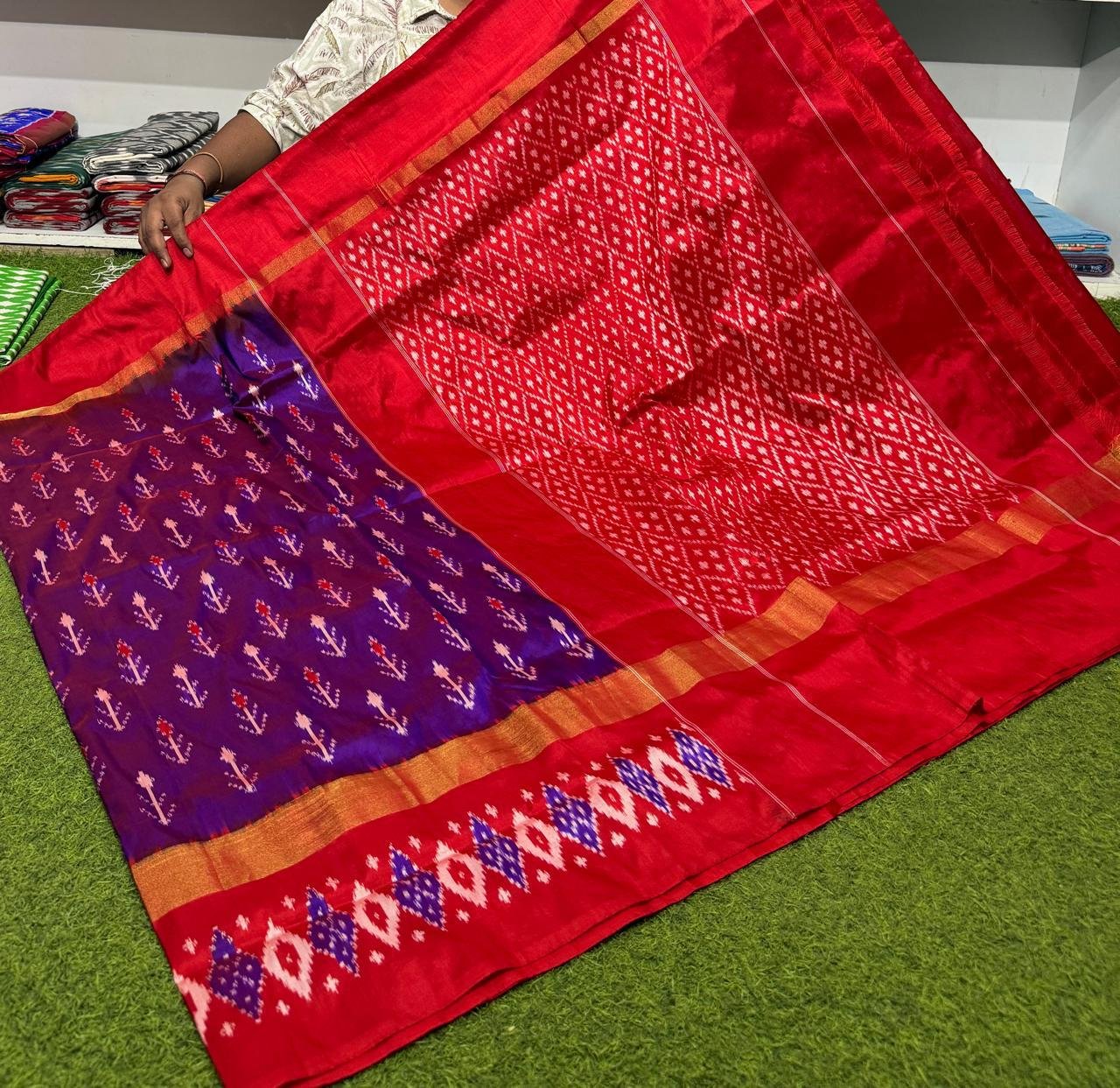 Lightweight Ikat Silk - PSRGO12-LSWBDTZCD-07