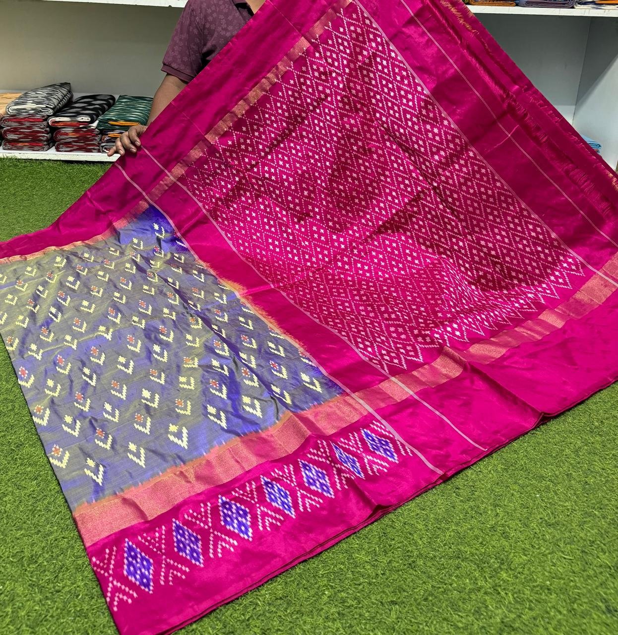 Lightweight Ikat Silk - PSRGO26-LSWBDTFDD-29