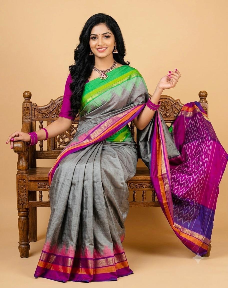 Lightweight Ikat Silk - PSRGS11-LSWBCTZCD-06